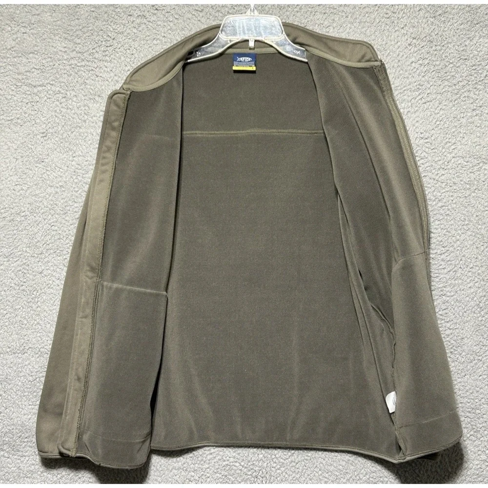 Aftco Full Zip Fleece Jacket Mid Layer Large Green Aftech Fishing Boating Casual